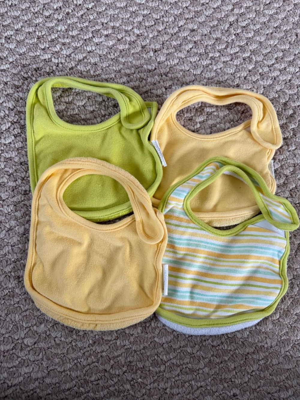 Yellow & Green Baby Bib Set - Soft Feeding Bibs